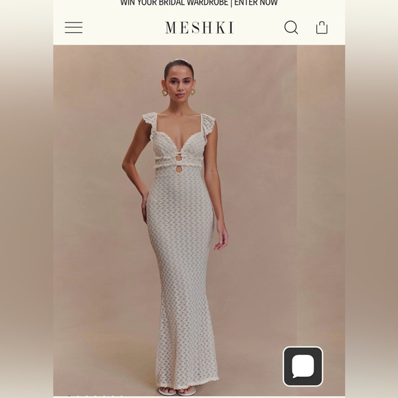 Meshki Dresses & Skirts - Meshki Cream Lace Backless Maxi Dress, Never Worn with Tags